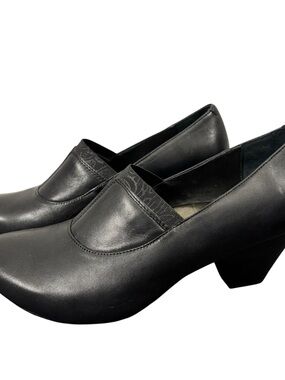 Dansko Black Leather Pump Cuban Heels Shoes Women’s US 6.5 EUR 37